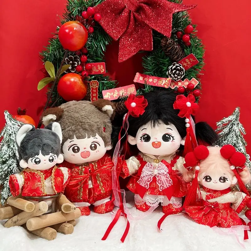 For 10cm Doll Clothes Outfit Red Color Warm Clothes Dress Up Doll Accessories Cultivate Hands-on Ability 6