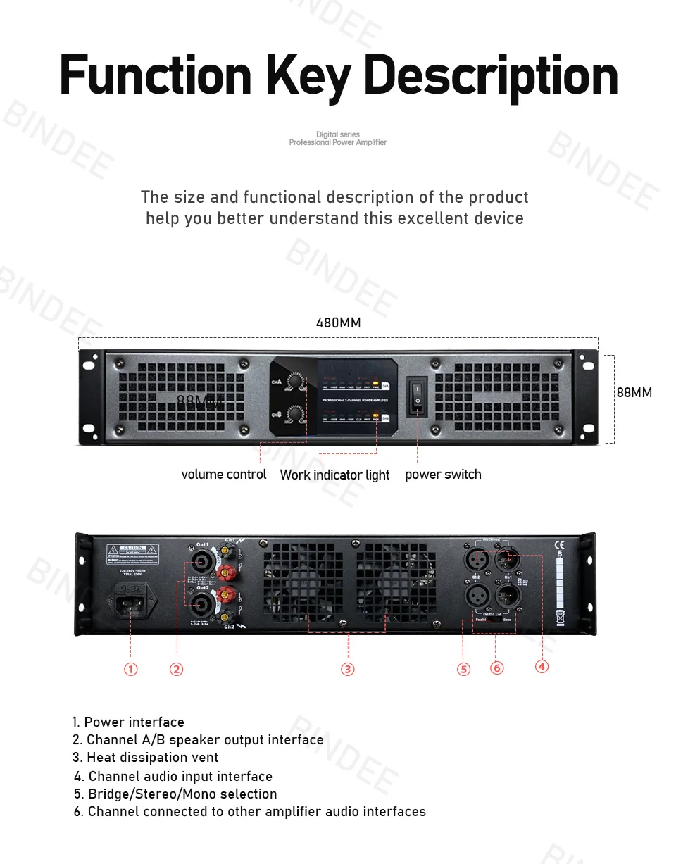 Professional digital amplifier for DJ wedding stage broadcast church home theater system KTV outdoor amplifier power audio power amplifier