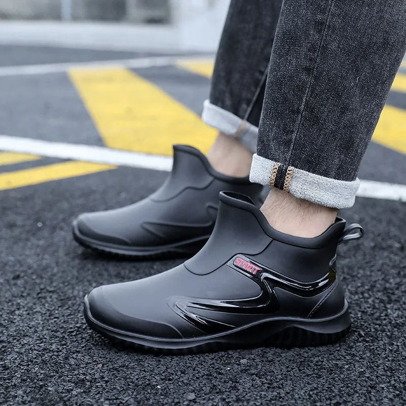 Bottes de travail courtes imperméables antidérapantes pour pêche et chantier sécurité homme