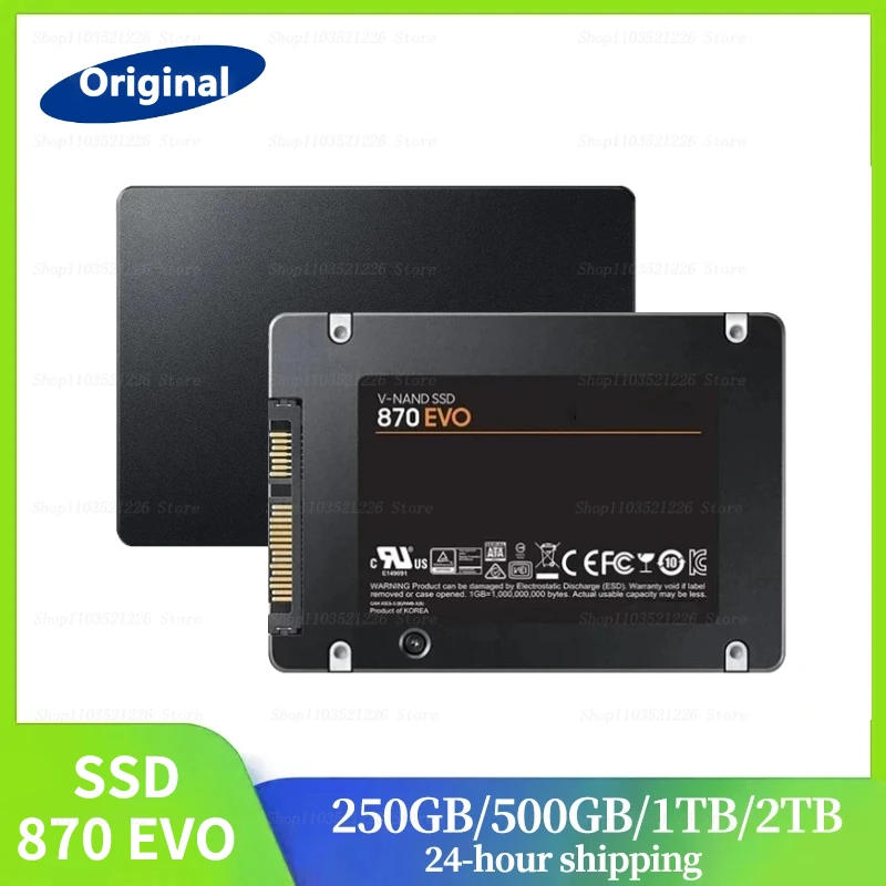 

SSD 870 EVO 500GB 1TB 2TB 4TB Internal Solid State Disk HDD Hard Drive SATA3 2.5 Inch SSD for Laptop Desktop PC MLC Disco Duro