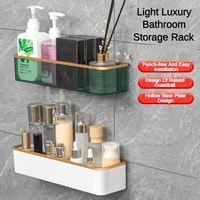 Bathroom Shelf Plastics Shampoo Rack Makeup Storage Organizer Shower Shelf Bathroom Accessories No Drill Wall Corner Shelf 2