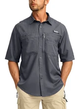  G Gradual Men's Short Sleeve Fishing Shirts Lightweight UPF 50+ Sun Protection SPF Fishing Hiking Running 