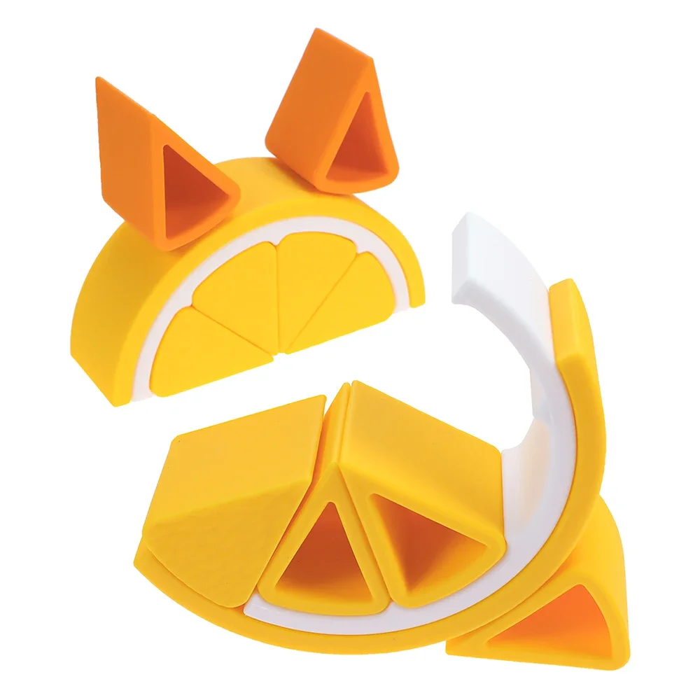Silicone Building Block Lemon 3D Folding Soft Block Baby Silicone Teether BPA Free Baby Montessori Educational Toys Child Gifts