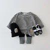 9297  Korean Ins Baby T Shirt Simple Smiling Face Casual T-shirt Autumn Boy's Bottoming Shirt 0-3Year Girl's 6