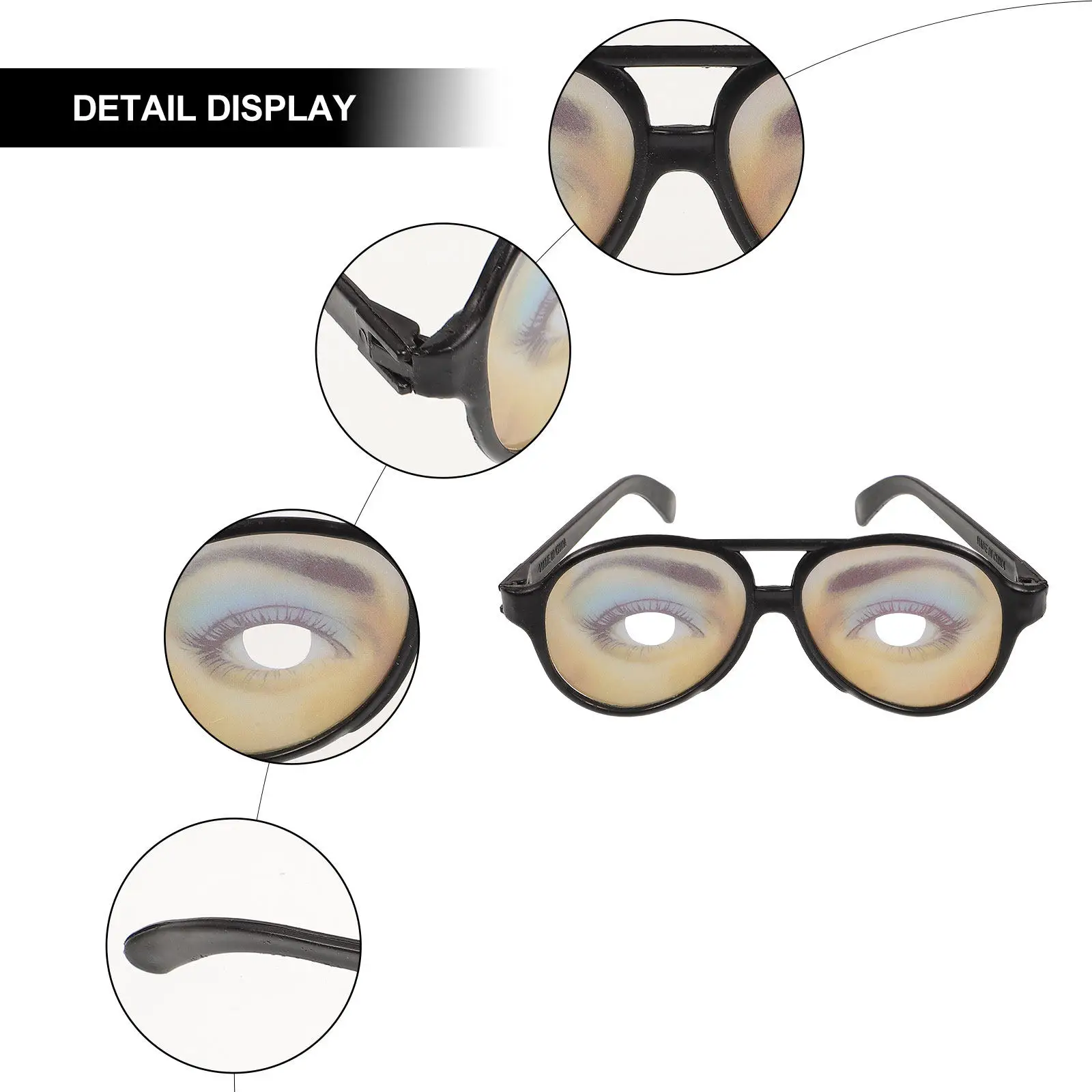 재미있는 안경 큰 프레임 프리 사이즈 대부분의 사람에게 맞는 가벼운 안경 할로윈 코스프레 장난 소품 재미있는 안경