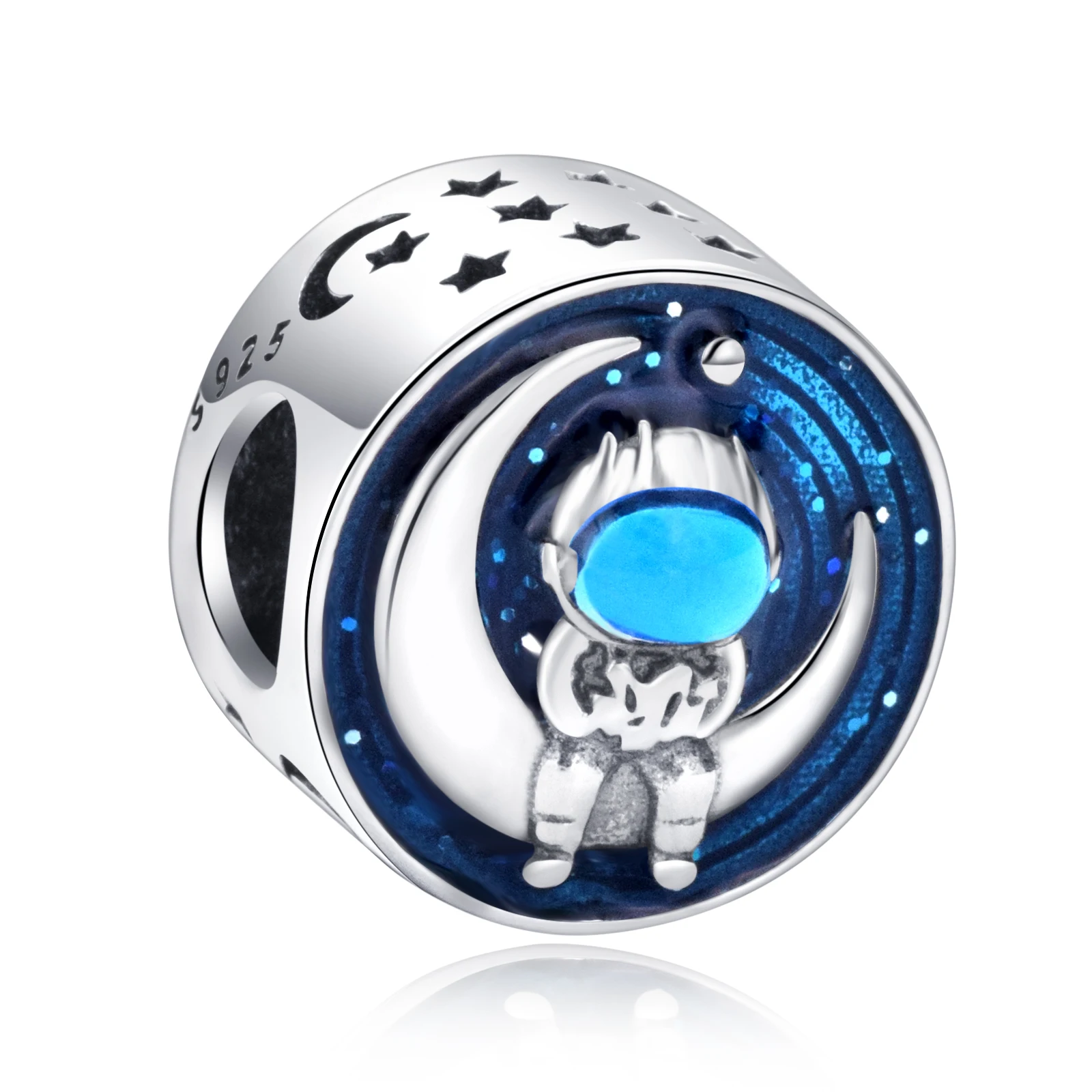 

PANQDIY горячая Распродажа S925 Стерлинговое Серебро астронавт бисер Diy эмаль процесс Амулет браслет для модных женщин ювелирные изделия оптом