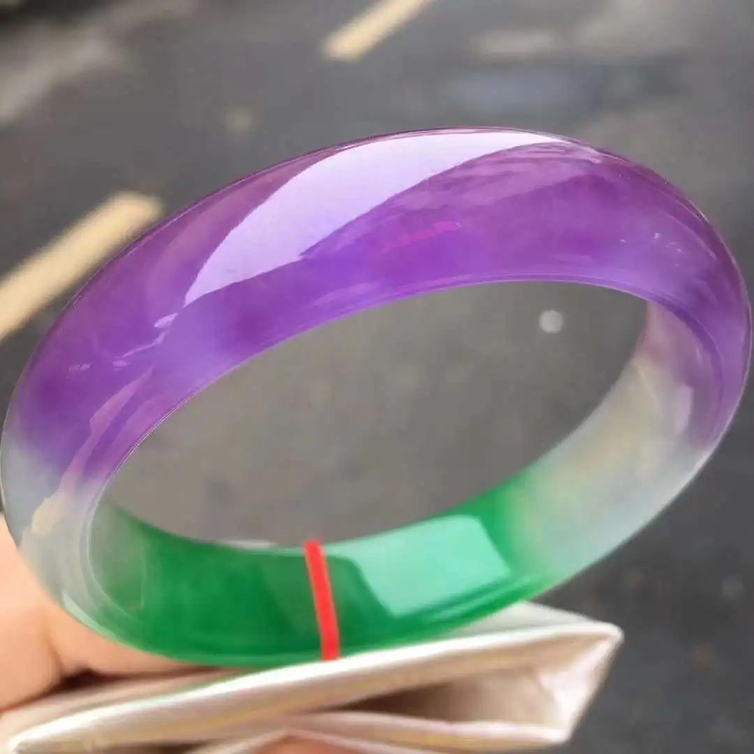 

Latest Rare Natural JADEITE Bracelet Perfect Three Color Handring Exquisite Jade Bangle Jewelry FINE Good Holiday Gifts