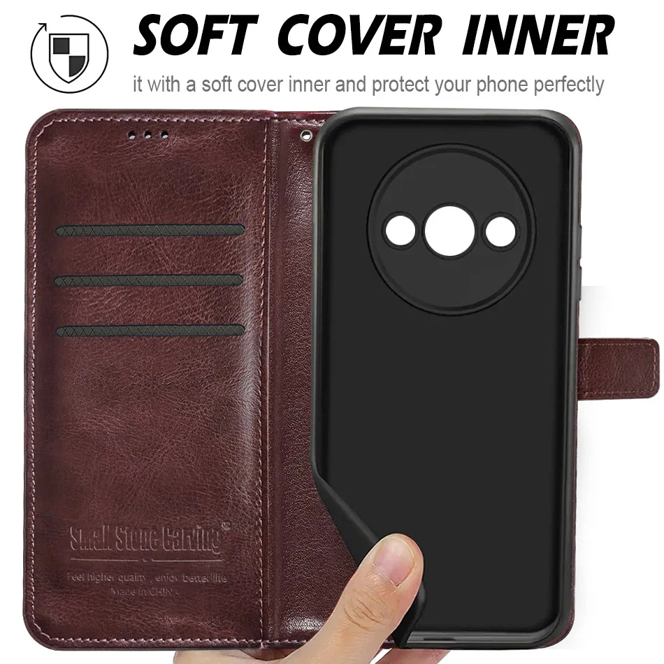 Elegant Leather Wallet Flip Cover with Full Protection and Magnetic Closure