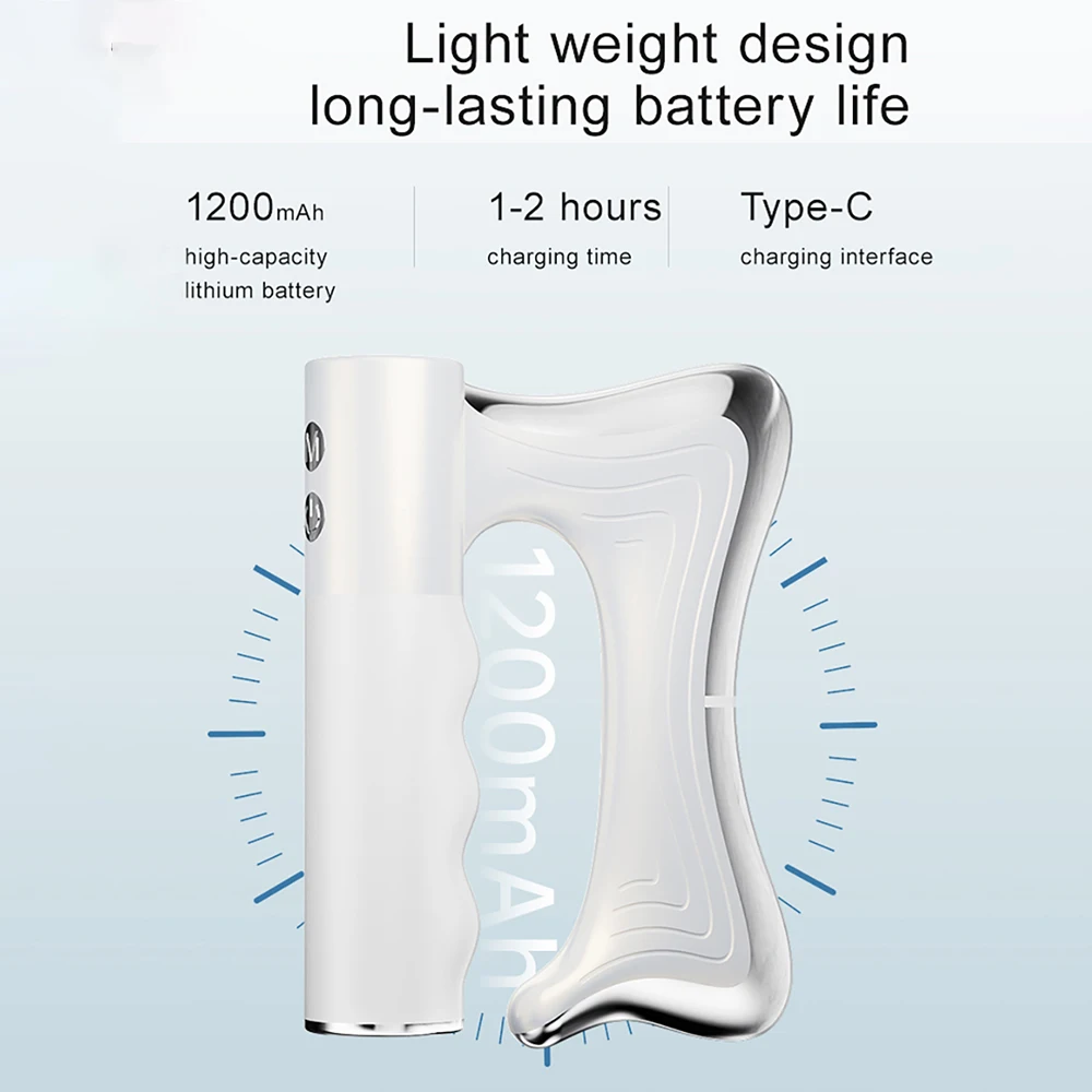 2025 New Electric Heating Fascia Knife Muscle Relaxation LCD Vibration Massager Warm Body Lifting Blade Comb Massage Tool