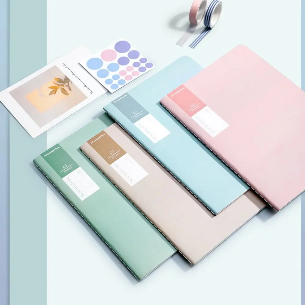 4Pcs 두꺼운 A5/B5 노트북 가로줄 내부 페이지 36매 연습장 플립오버 디자인 시간 관리