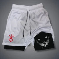 Summer Men Running Shorts Fitness Gym Training 2 in 1 Sports Shorts Quick Dry Workout Jogging Double Deck Shorts 2