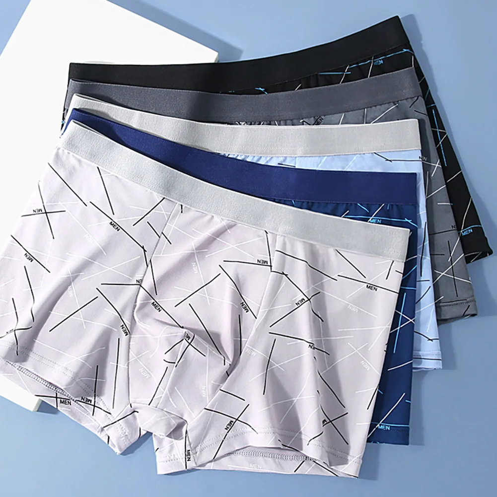 

Popular Flat Boxers Mens Soft Underwear Large Size Smooth Boxer Briefs Shorts Panties Bulge Pouch Underpant Youth Boxer Homme