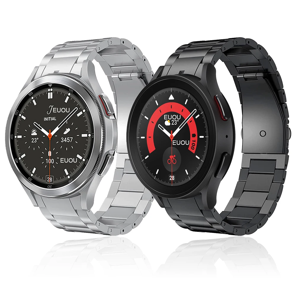 Stainless Steel Metal Strap For Samsung galaxy Watch 5 40/44mm /5 PRO 45mm SM-R925 Wristband Accessories Black/Silver Band