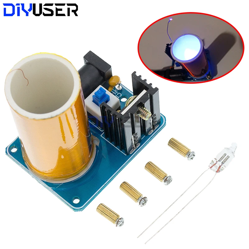 DIYUSER BD243 Mini zestaw cewka tesli magiczne rekwizyty DIY części puste światła technologia Diy DIY elektronika BD243C