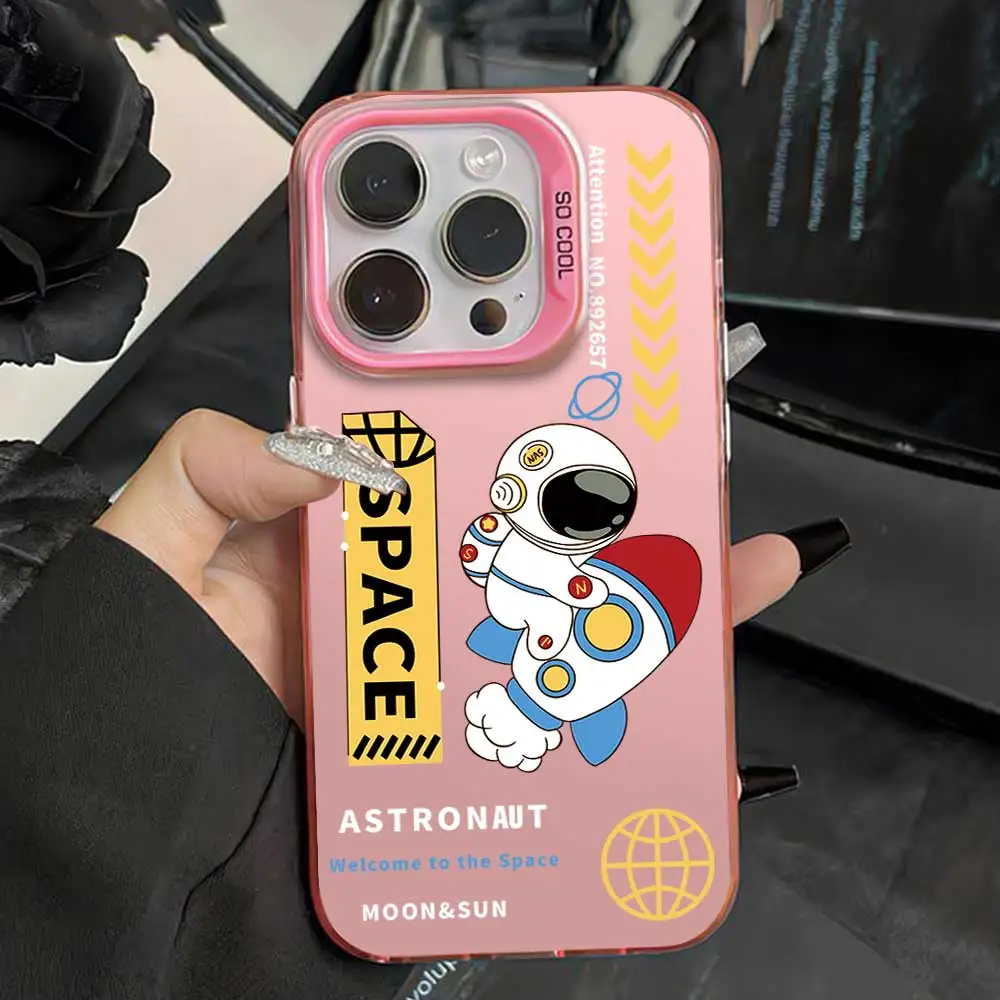 Astronaut Soft Silicone Phone Case with Silver IMD Bumper