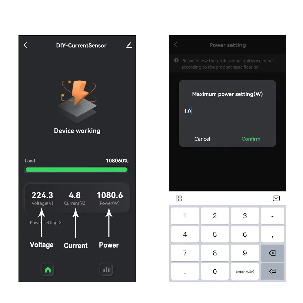 Tuya WiFi Digital Energy Monitor 80A with Current Transformer Sensor CT Smart Life App Remote Power Monitor 110V 240V 50/60Hz Power Meter Energy Meter