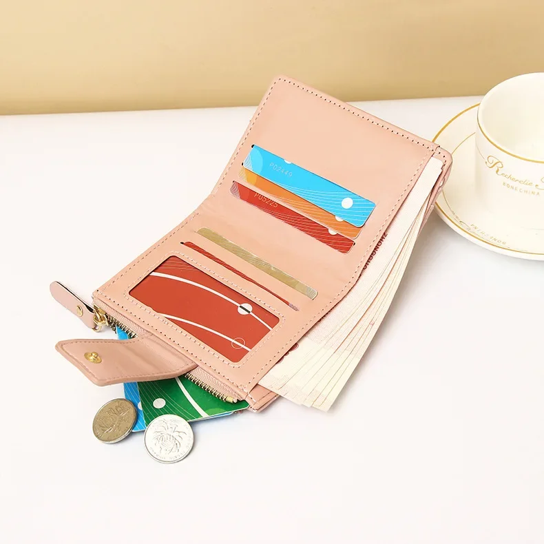 Women Wallets PU Leather Female Purse Mini Multi-Cards Holder Coin Short Wallets Slim Small Wallet Zipper Carteras Para Mujeres 5