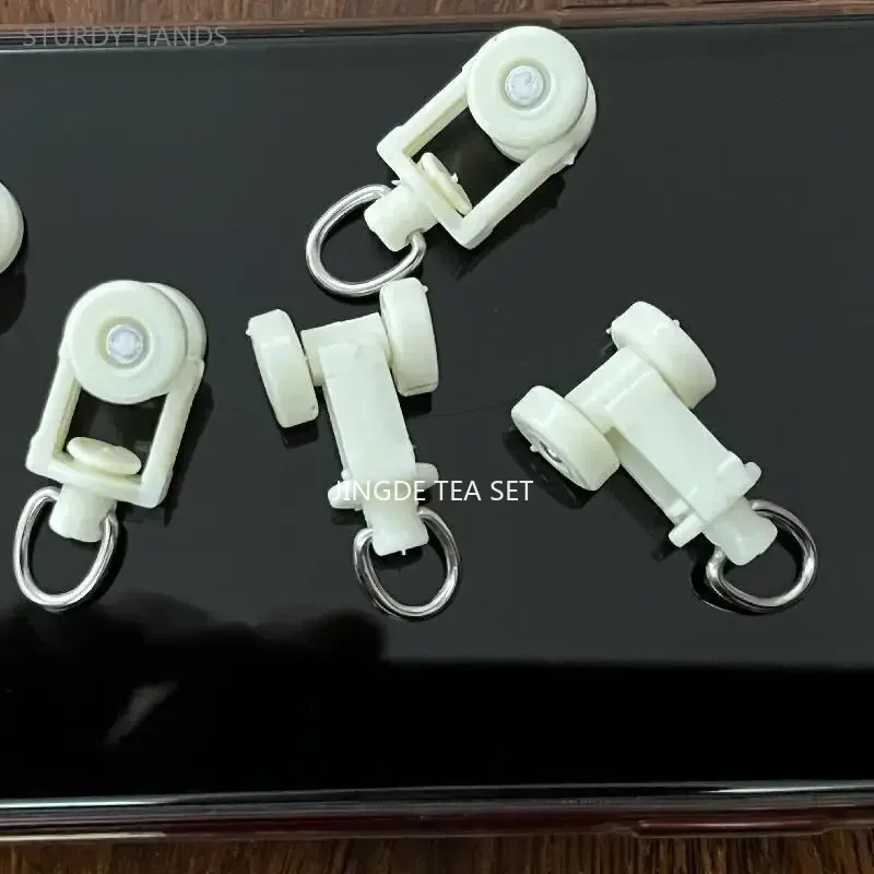 40PCS plastic curtain track pulley old-fashioned straight track curved rail hook buckle window decoration hardware curtain rod