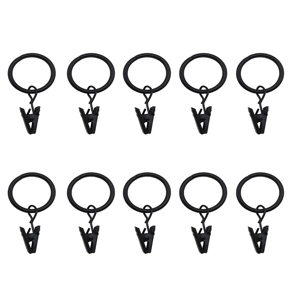 10Pcs/set Home Decoration Rod Clips Window Shower Clamps Bath Metal curtain Ring Hook Retro Clothespin Pole Buckle Accessories