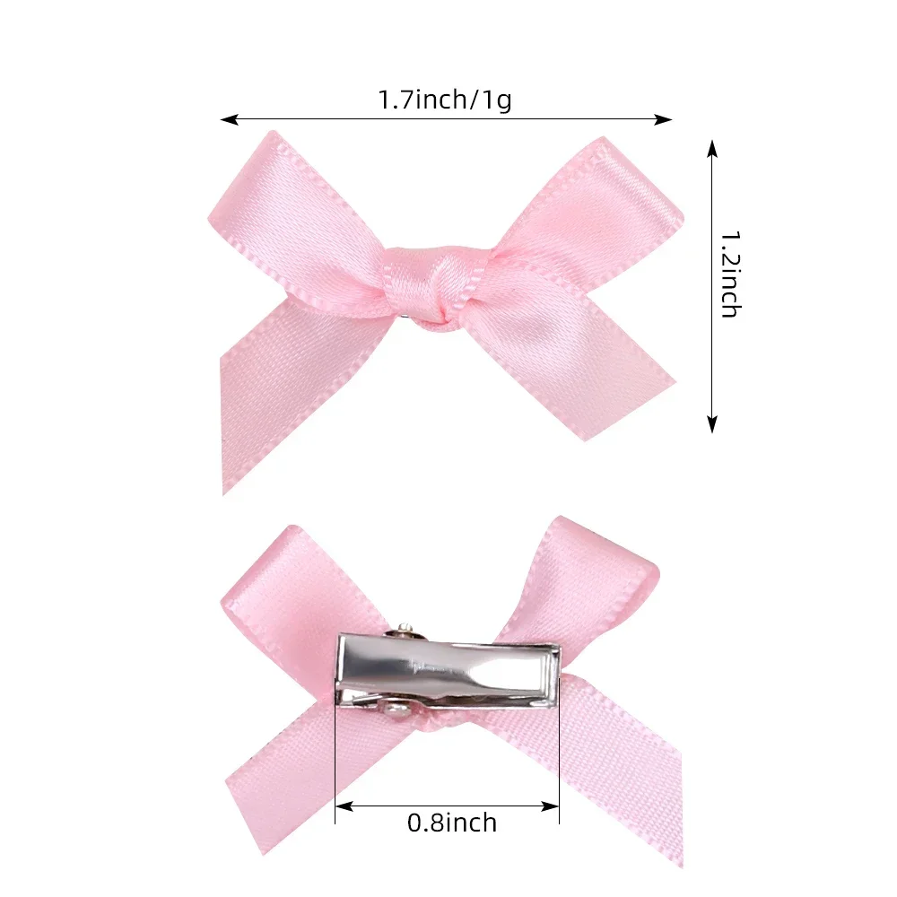 Children's Colorful Mini Hair Bow Clips - Pack of 10