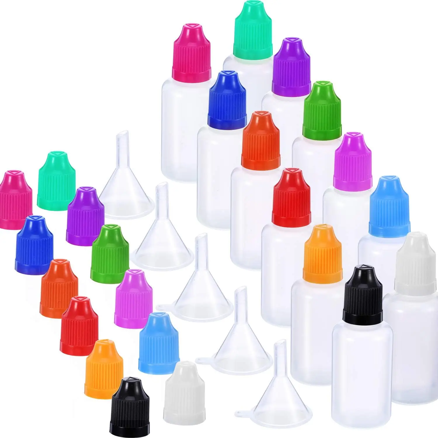 

100Pcs 3ml-100ml Wholesale Empty Plastic Eyes Liquid Dropper Bottles Squeezable Vape Oils Reusable Travel Refillable Containers