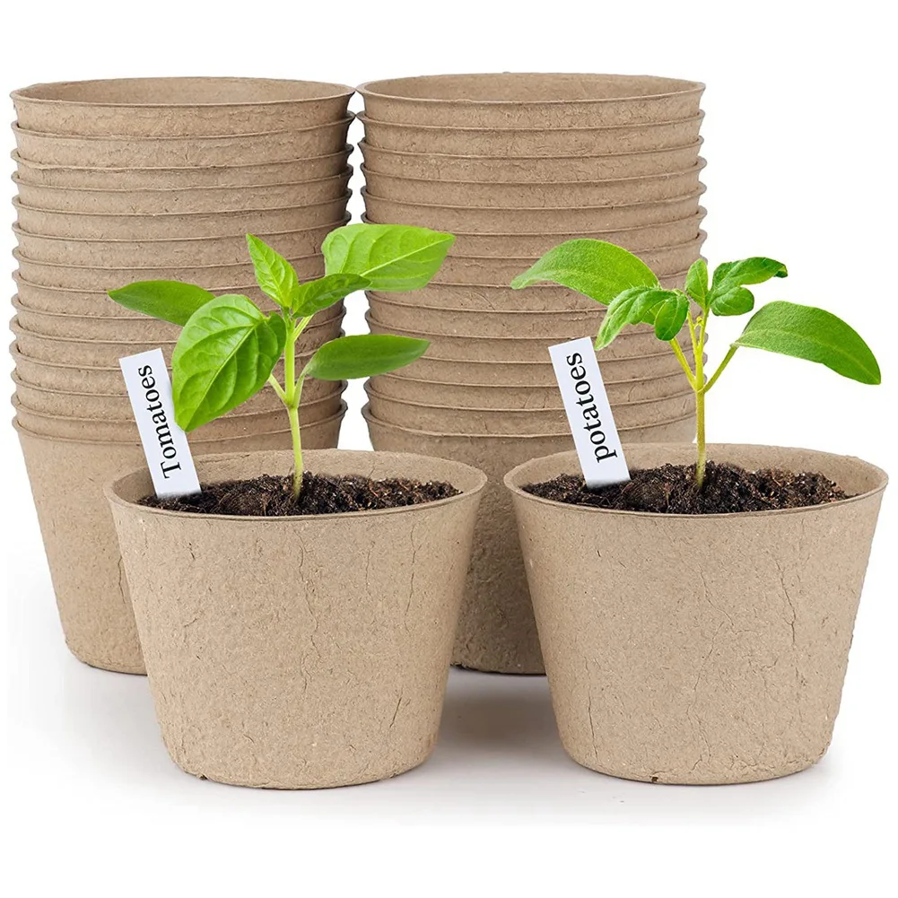 

Peat Pots 30 Pcs 3 Inch Seed Starting Pots Round Nursery Pot Biodegradable Plants Pots with Bonus 20 Plant Labels