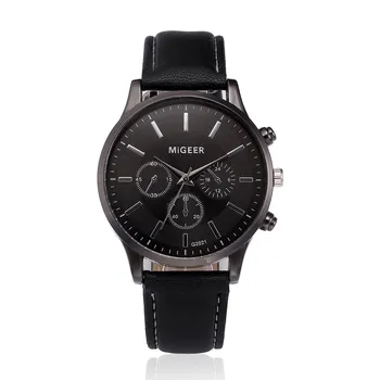 Men’S Handsome Casual Business Style Quartz Watch Fashionable And Minimalist Steel Dial Luxury Artificial Leather Watches