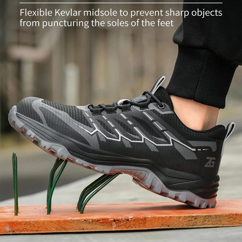 Waliantile New Safety Shoes For Men Outdoor Industrial Work Boots Puncture Proof Anti-smashing Indestructible Working Footwear