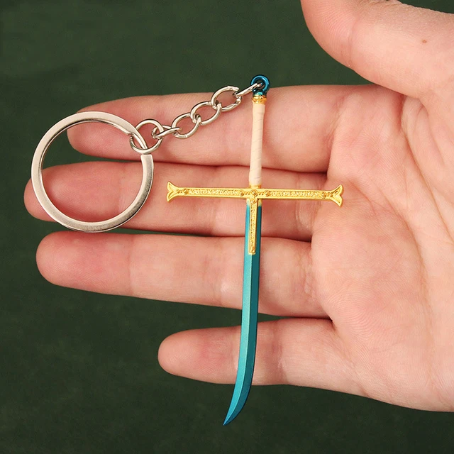 Dracule Mihawk Keychain Black Sword Key Chain Yoru for Men Anime  Accessories Car Key Ring Llaveros