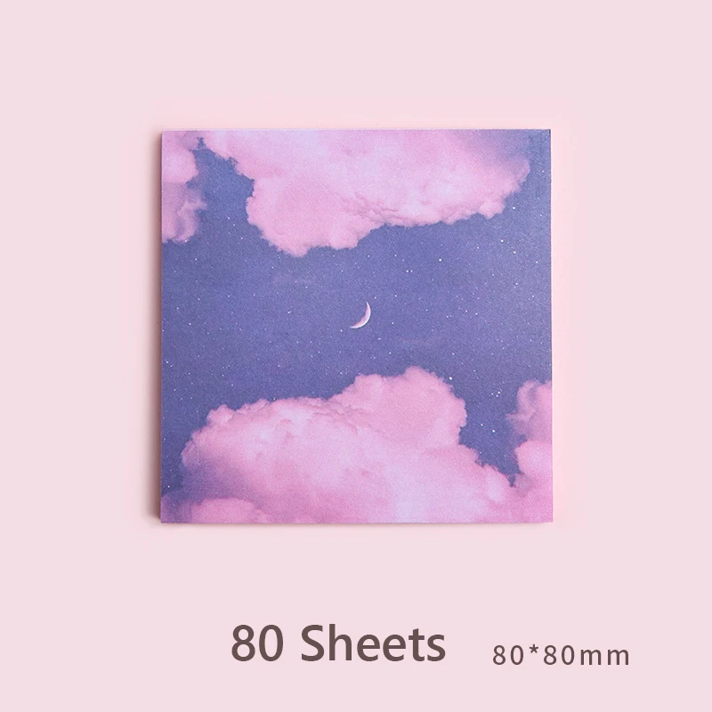 귀여운 별이 빛나는 별이 빛나는 메모 패드, 80 매, 스티커 메모 플래너 스티커 메모장, 학교 사무용품, 학생 문구
