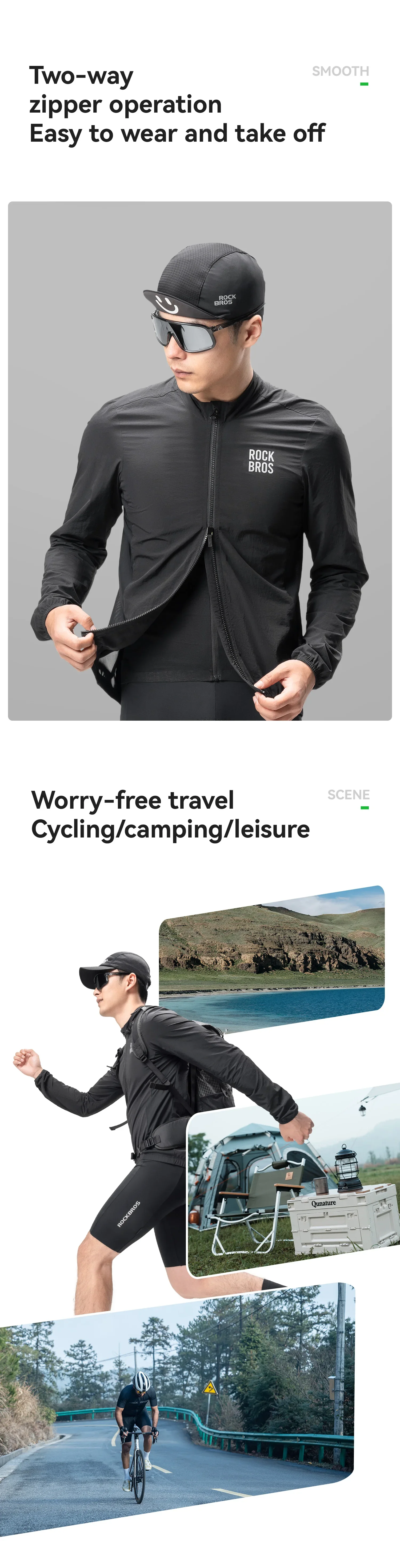 ROCKBROS Radsport-Sportbekleidung für Herren, Sommer-Laufbekleidung mit langen Ärmeln, schnell trocknend, atmungsaktiv, Herren-Fahrradjacke, Jersey-Kleidung – Detail 5