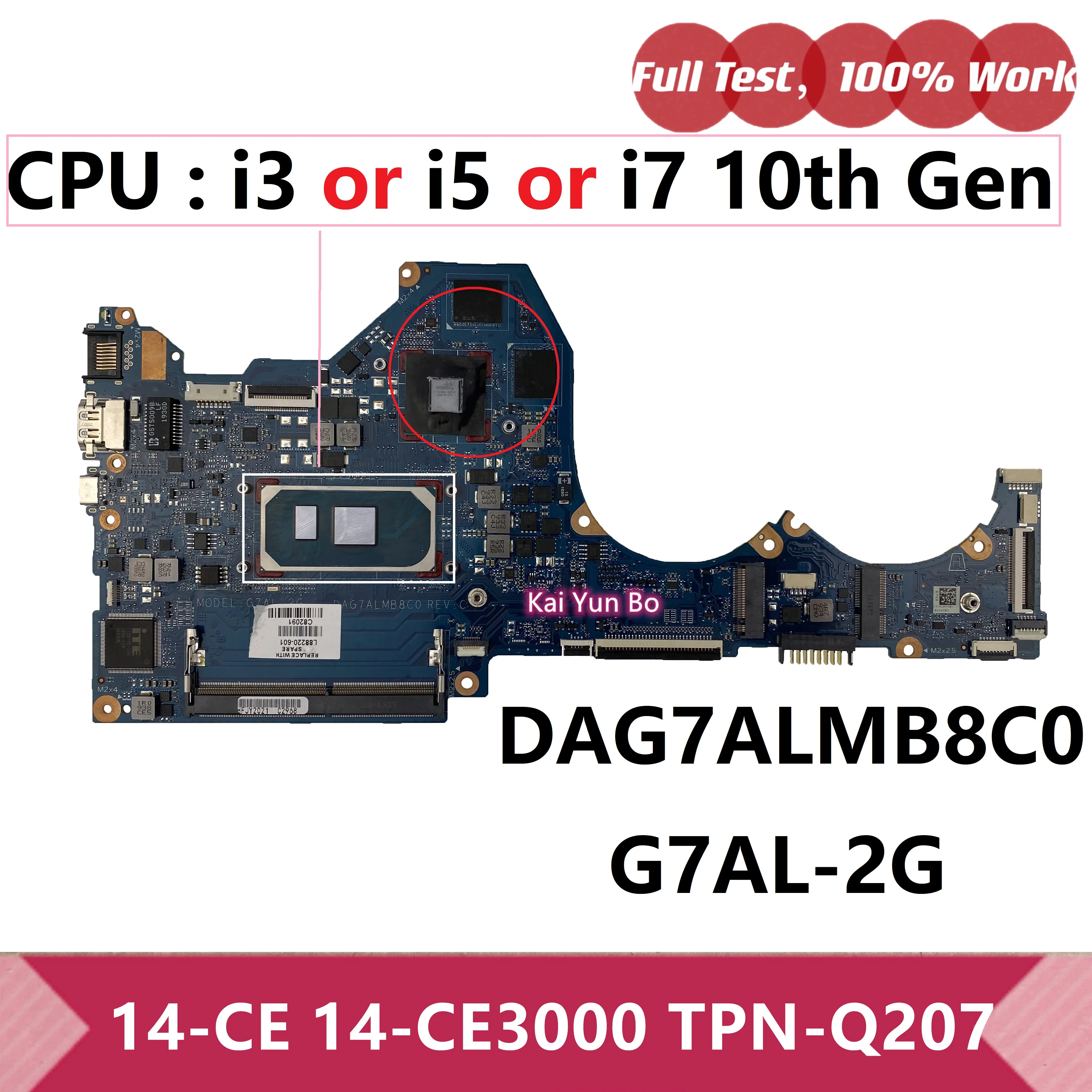 L67078-601 L67079-601 L88220-601 DAG7ALMB8C0 G7AL-2G мэйнборд Hp Pavilion 14-CE 14-CE3000 TPN-Q207 материнская плата ноутбука DDR4