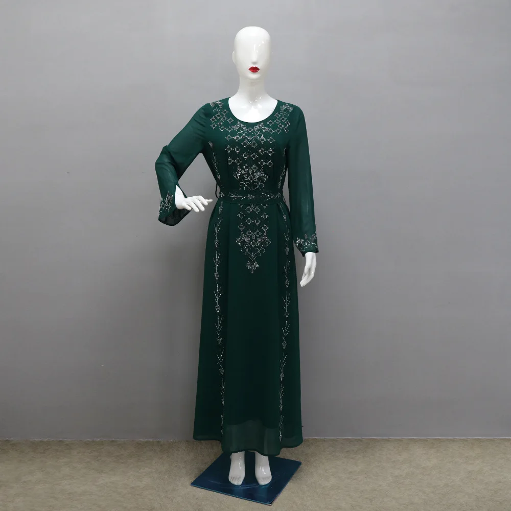 Ramadan Muslim Dresses Women Jalabiya Sashes Morocco Eid Dubai Abayas Headscarf Kaftan Islam Vestidos Modest Long Robe muslim dress muslim robe