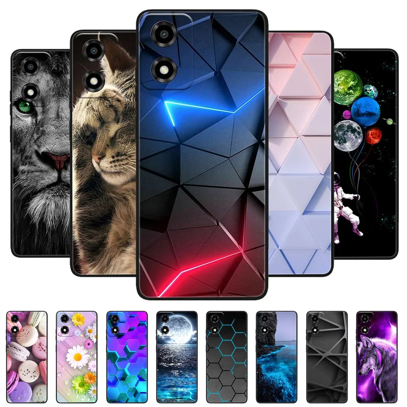 Artistic Wolf and Lion Shockproof Soft TPU Phone Case