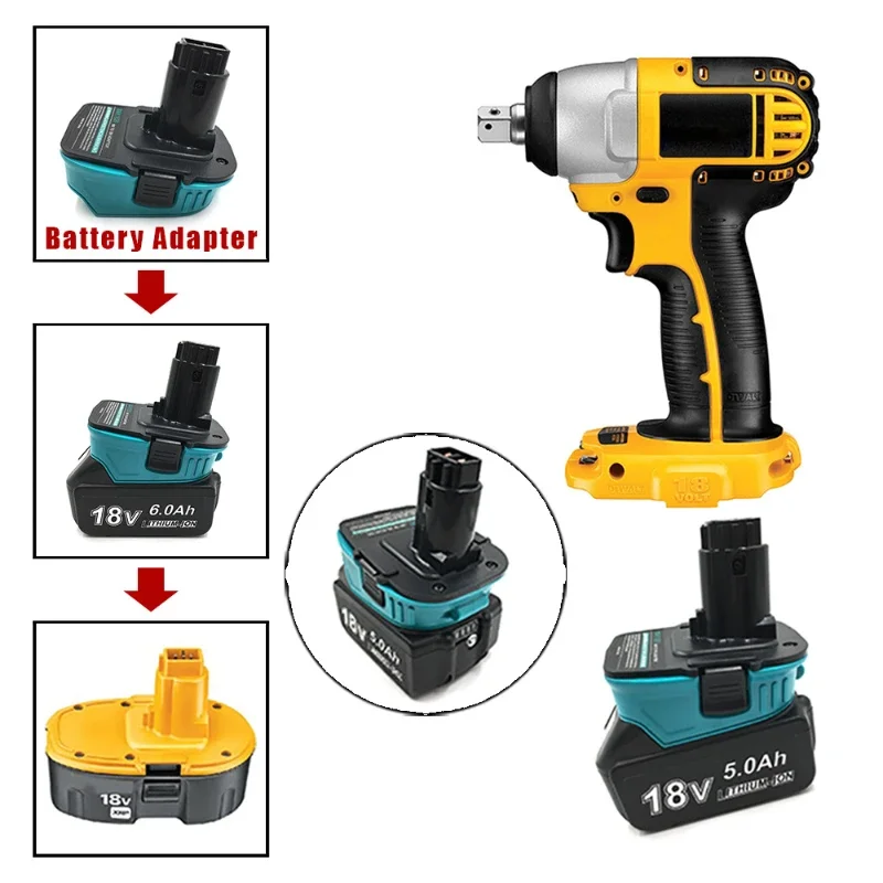 Makita-adaptador de Bateria para Baterias Dewalt Bateria Li-ion 18v Converter para Makita Dewalt Dc9096 Ni-cd Ferramentas Ni-mh Bl1830 Bl1860 - Image 6