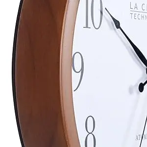 Lacrosse, la crosse, 404-50447-INT, analog clock, atomic, time, wood, self-set, 12.8”, 12”, wall