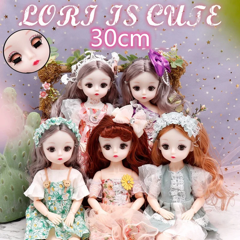 Poupée BJD 30cm Avec Robe Violette - Tête Ouvrable Yeux Qui Bougent - SISON BENNE