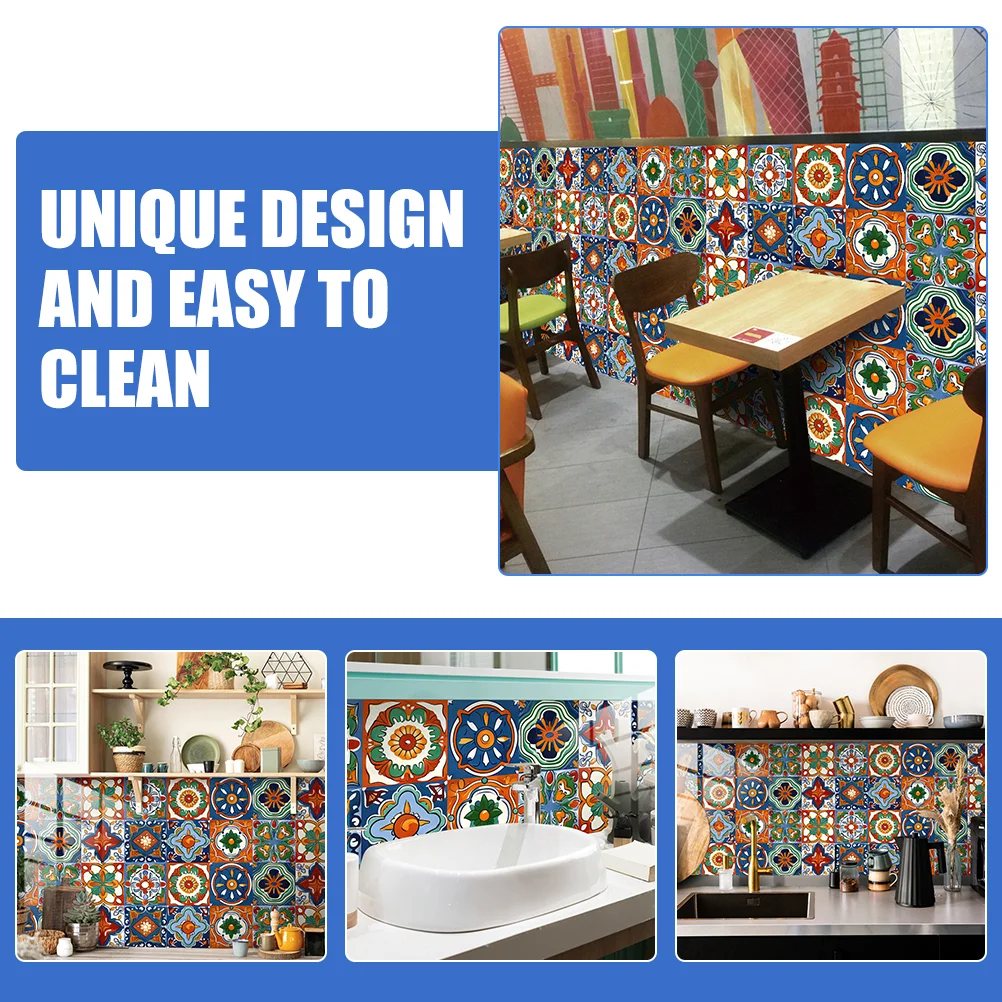 

Home Decorative Wall Sticker Tile Stickers Bathroom Decorations Morocco Style for