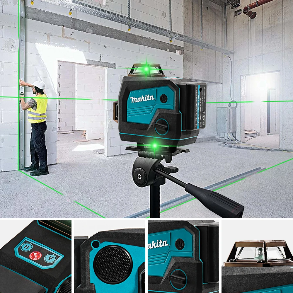Makita 16 Lines Laser Level Horn Function With Bluetooth Audio Self-leveling