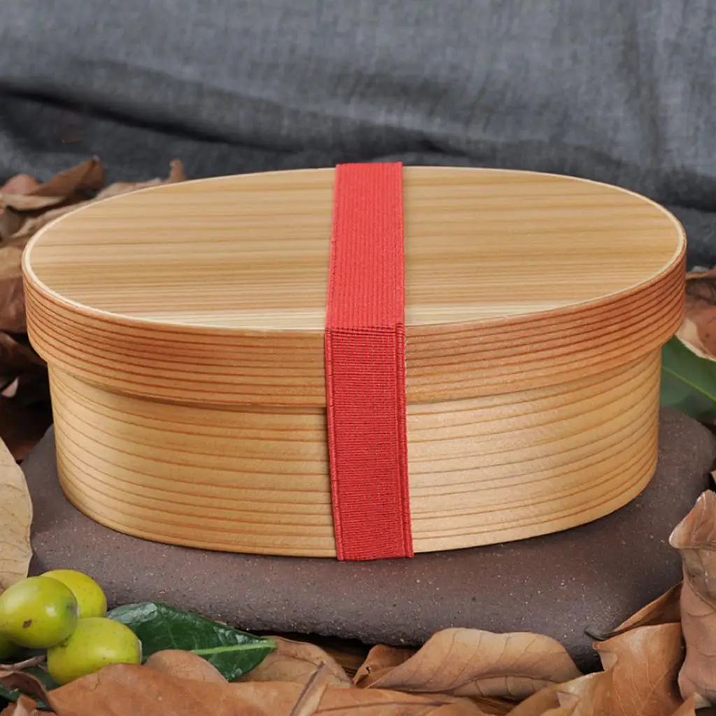 Wooden Lunch Box Bento Box Sushi Sandwich Appetizer Container Portable