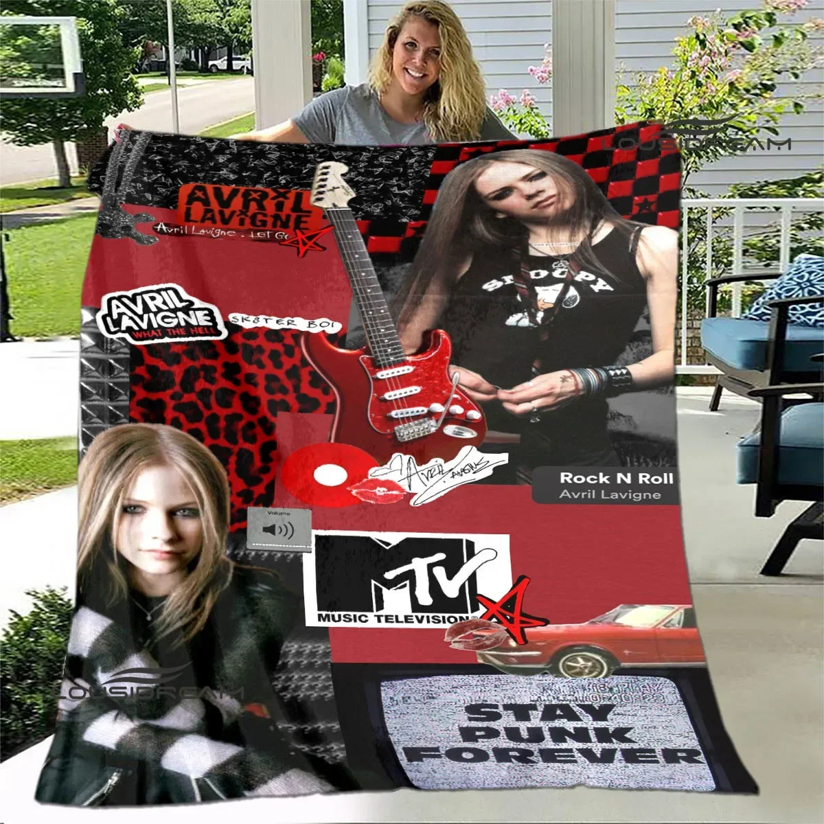 Singer AVRIL LAVIGNE Printed blanket Flannel Warm blankets Soft and comfortable blanket bed linings cubre cama Birthday Gift 2