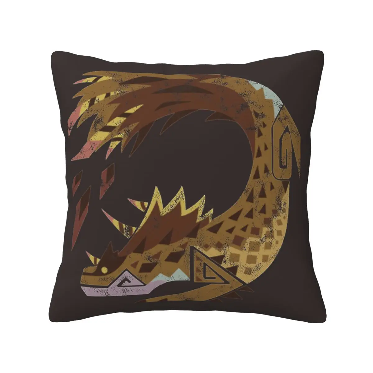 

Monster Hunter World Iceborne Viper Tobi-Kadachi Kanji Icon Cushion Cover Decoration PillowCase for Home Double-sided Printing