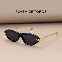 Marques de luxe à la mode femmes oeil de chat écaille de tortue lunettes de soleil UV400 lunettes ovales pour femme créateur de mode lunettes classiques 4