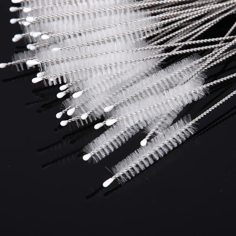 5/10/20 Stück Trinkhalm-Reinigungsbürsten-Set, Rohrbürste, Nylon, Edelstahl, langer Griff, Reinigungsbürsten für Babybecher, Flaschen – Detail 2