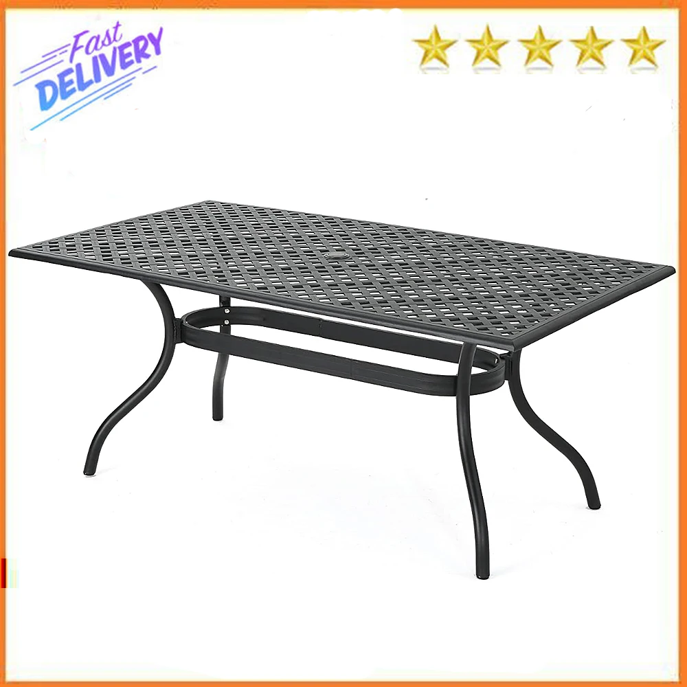 

Christopher Knight Home Cayman Cast Aluminum Rectangle Table, Black Sand