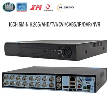 Xmeye CCTV Hybrid DVR 16 Channels 5M-N 16CH NVR 6 in 1 Video Recorder Metal Case For Analog Tvi Cvi AHD Onvif IP Security Camera 1