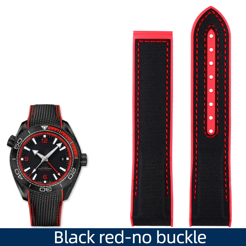 Nylon Rubber Watchband with Deployant Clasp - Silicone Strap Accessory