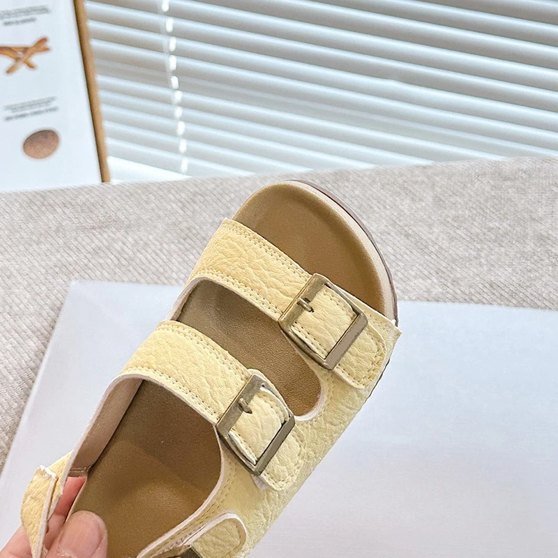 Summer Classic Kids Open-Toe Sandals Non-slip Boys Girls Fashion Beach Sandals Breathable Outdoor Children School Flat Sandals