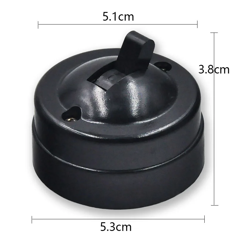 Presa Per Interruttore A Levetta Elettrica Retrò Da 10 Pezzi Presa A Muro A Forma Rotonda Presa Vintage A Due Fori 10A Nero Bianco