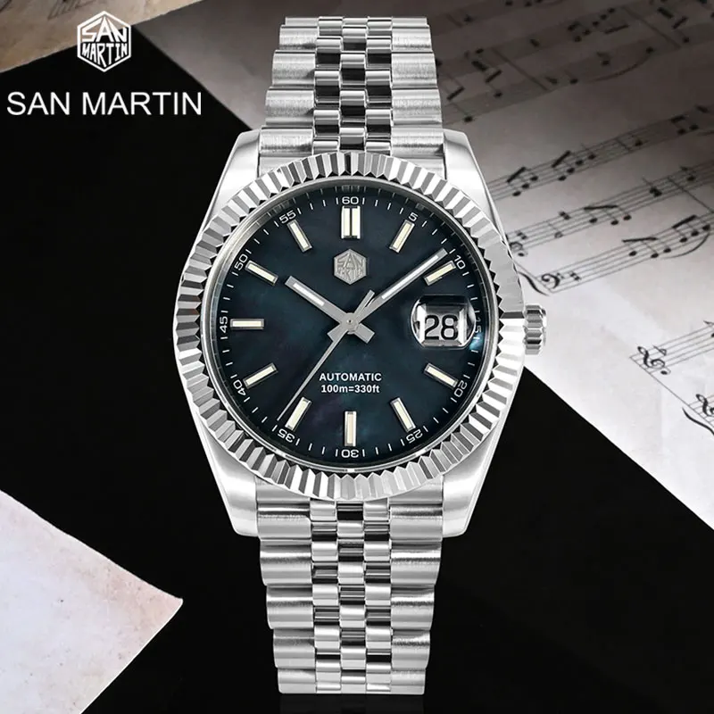 

San Martin Men Dress Clock 40mm Classic Luxury PT5000 Automatic Mechanical Watches Fashion Business Wristwatch Sapphire 10 ATM